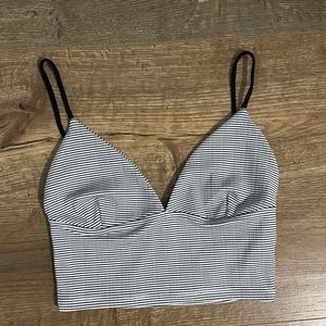 Zara Black and White Striped Bralett